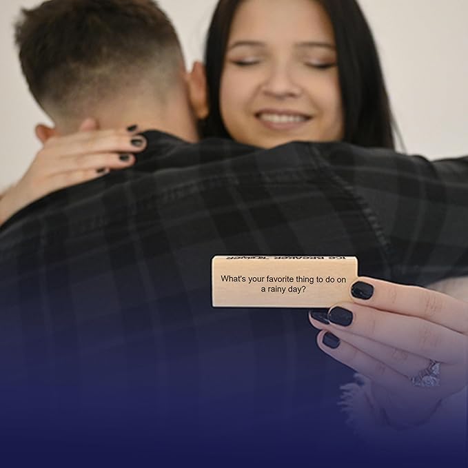 Ice Breaker Tower Questions Tumbling Tower Game - For Everyone - 54 Fun Conversation Starters - Great Family Games For Kids And Adults - Coworkers, Friends, Date Night & Relationship Game Night Fun