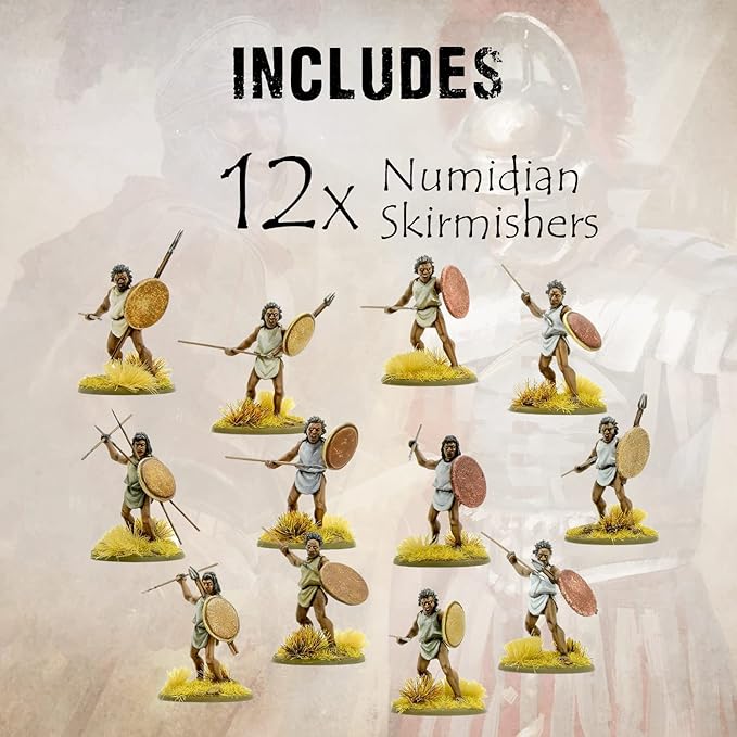 Wargames Delivered SPQR - Mercenaries - Numidian Skirmishers. 28mm Miniatures Base, Roman and Greek Military Legion Miniatures for Wargames, and Roman War Games by Warlord Games