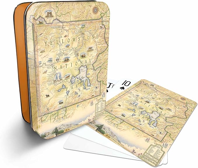 Yellowstone National Park Map Standard 52-Deck Playing Cards - Official Vegas Poker Size