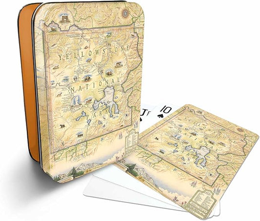 Yellowstone National Park Map Standard 52-Deck Playing Cards - Official Vegas Poker Size
