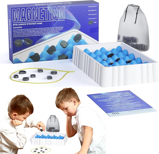 Magnetic Chess Game New Fun Tabletop Magnetic Chess Set Battle Board Game Strategy Game with Stones Family Games for Kids and Adults Party Games