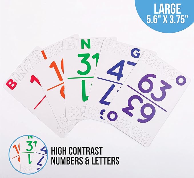 Regal Bingo Large Bingo Calling Cards Deck Reusable - Bingo Games for Family - 75 Playing Cards (B1 - O75)