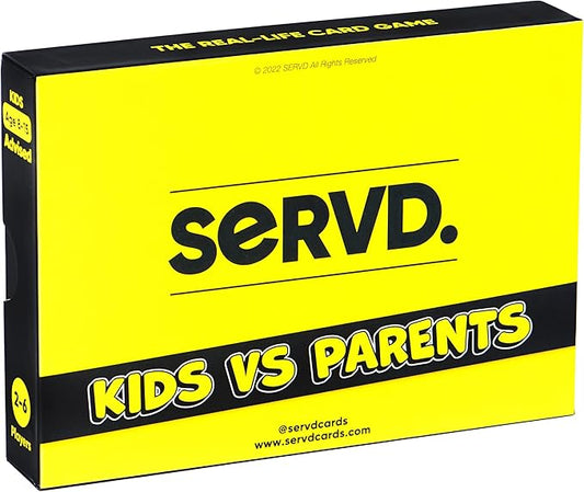 SERVD - Kids Vs Parents - The Hilarious Real-Life Family Card Game | The Ultimate Gift for Christmas, Birthday & Family Fun | Unique Strategy Game for Kids, Teens, Parents & Whole Family
