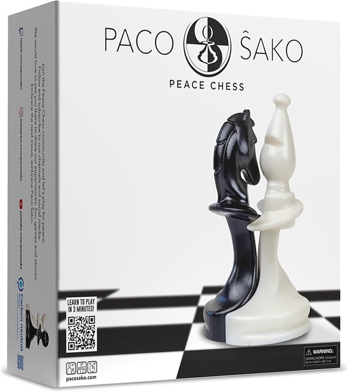 PacoSako Peace Chess Game, Super Fun for Chess Lovers, Make Peace While Playing Chess, not War - Chess Set Board Game for Peace Makers | 2-Players