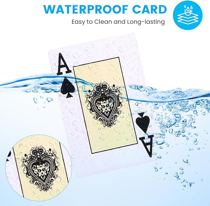 Extra Large Floating Games Table with Waterproof Playing Cards, Inflatable Pool Bar for Adults, Pool Accessories Hot Tub Tray Inflatable Food Drink Holder for Summer Party Indoor Outdoor Beach Pool