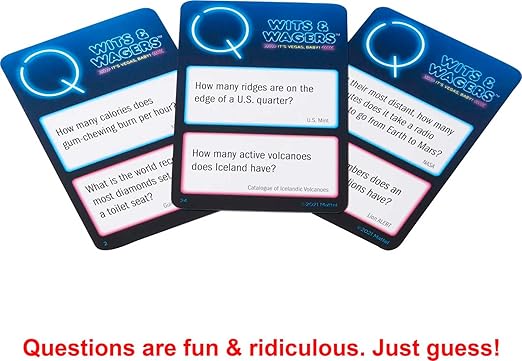 Mattel Games Wits & Wagers Board Game Vegas Edition Party Game with Dry Erase Boards, Markers & Poker Chips for 5+ Players