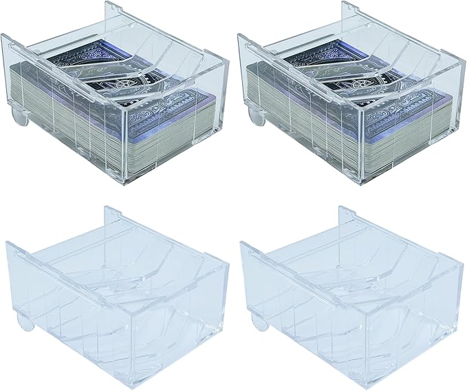 Connectable Board Game Card Tray [4 Pack] | Transparent Card Storage Holder Trays | Board Game Cards Organizers & Accessories for TCG, MTG, Settlers, and Multiple Board Card Games