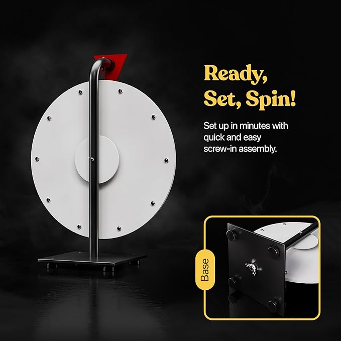 T-SIGN 12 Inch Heavy Duty Spinning Prize - 10 Slots Color Tabletop Roulette Spinner Wheel of Fortune - Spin The Wheel with Dry Erase Marker and Eraser Win The Fortune Spin Game for Trade Show