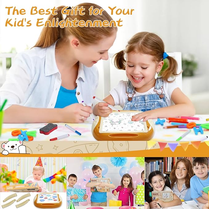 Toys for 1-2 Year Old Girls, Toddler Girl Toys with Magnetic Letters and Numbers, Learning and Educational Toys for 1 2 Year Old, Girls Birthday Christmas Gifts (Creamy Orange)
