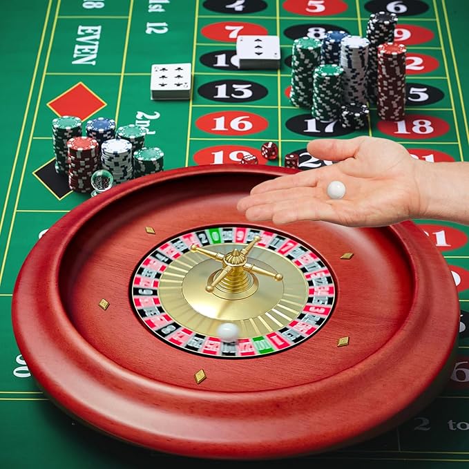 Russian Wooden Roulette Game,11Inch Roulette Wheel Set, Casino Gaming Table, Roulette Game