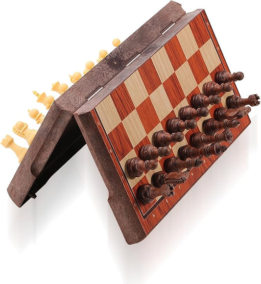 Magnetic Travel Chess Set, Portable Mini Chess Board Game for Adults and Kids (Classic Edition)