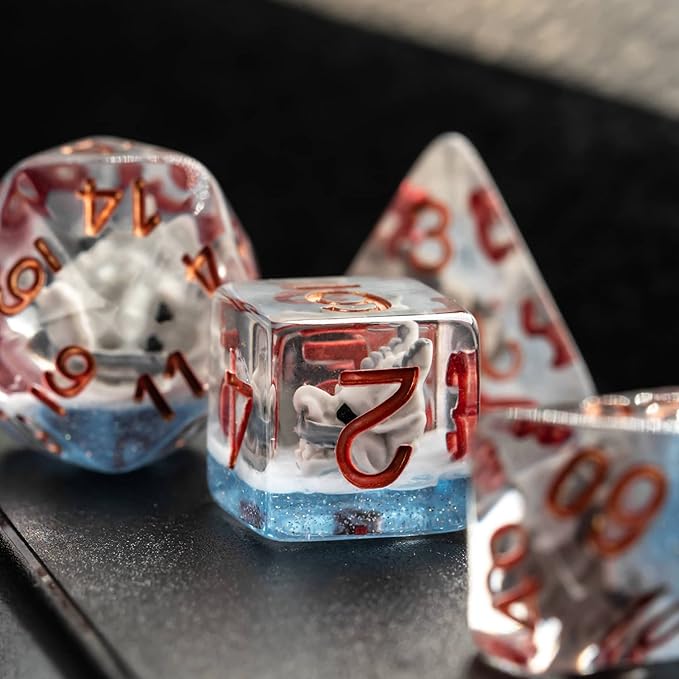 UDIXI 7-Die Resin DND Dice Set, D&D Polyhedral Dice Set Dragon RPG Dice for Dungeons and Dragons Role Playing Games Pathfinder Tabletop Game