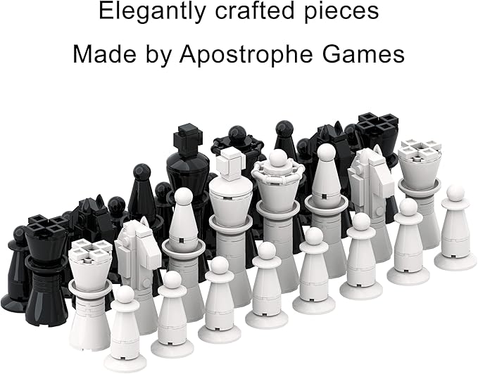Building Block Chess Set - 1,024 Pcs Build Your Own Chess - Game Pieces & Board, Compatible with The Major Brand of Building Blocks