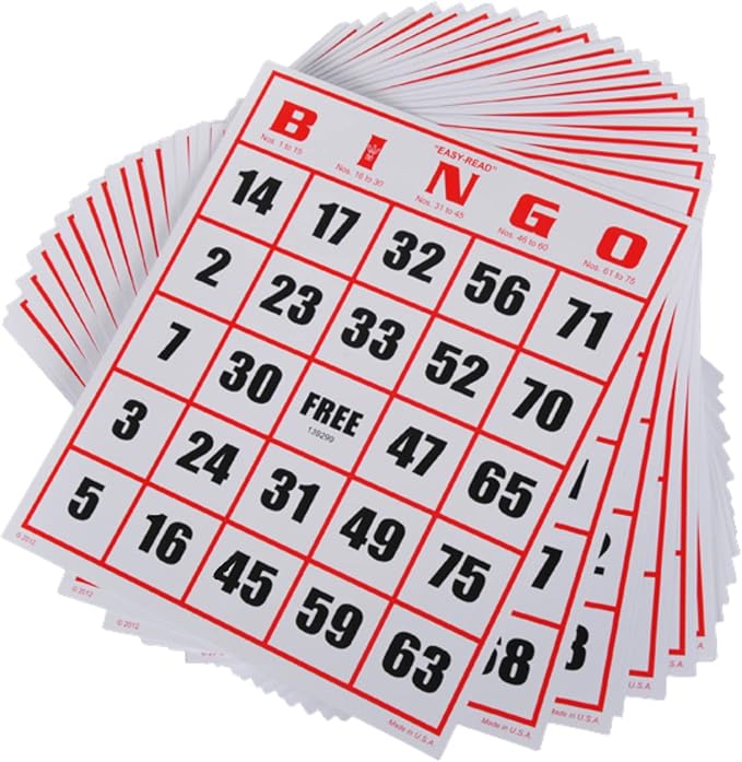 Regal Bingo Jumbo Bingo Cards Deck Reusable - Bingo Games for Family - 50 Playing Cards