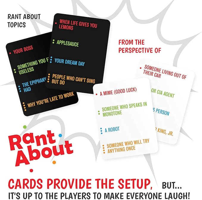 Rant About Adult Party Games - Outrageously Funny Improv Style Card Game for Hilarious Adult Party Game Night