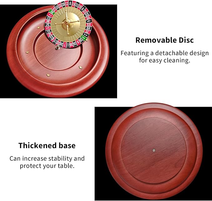 Russian Wooden Roulette Game,11Inch Roulette Wheel Set, Casino Gaming Table, Roulette Game