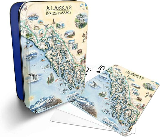Alaska Inside Passage Map Standard 52-Deck Playing Cards - Official Vegas Poker Size