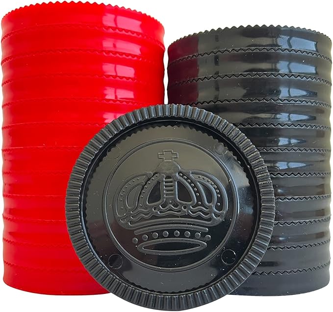 SEETOOOGAMES 24 Pieces 3 Inches Jumbo Replacement Checker Pieces Only-12red,12black
