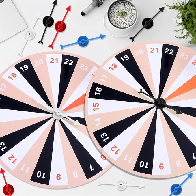 12pcs Arrow Game Spinners, 4 Colors Plastic Spinner Game Pointer Accessories Magnetic Spinners for Classroom Board Game Spinners for Activities DIY Projects (Green, Yellow, Red, White)
