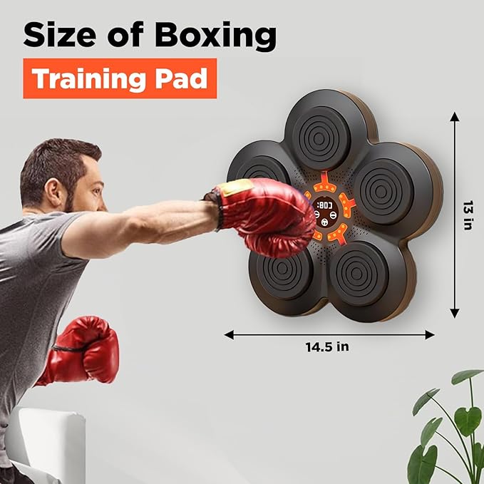 2025 Music Boxing Machine, Bluetooth Wall Punching Pads with LED for Kids & Adults, Wall Mounted Boxing Equipment for Training at Home, Fun Music Punching Machine with Gloves - Ideal Present