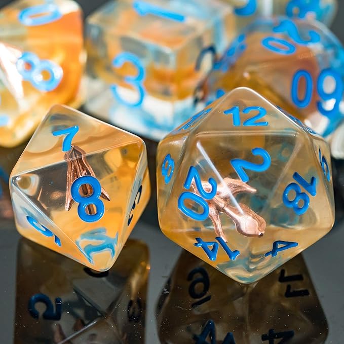 UDIXI 7PCS Polyhedral DND Dice Set, Characters's Weapons Design for Role Playing Dice Games as Dungeons and Dragons RPG Table Games (Ranger)