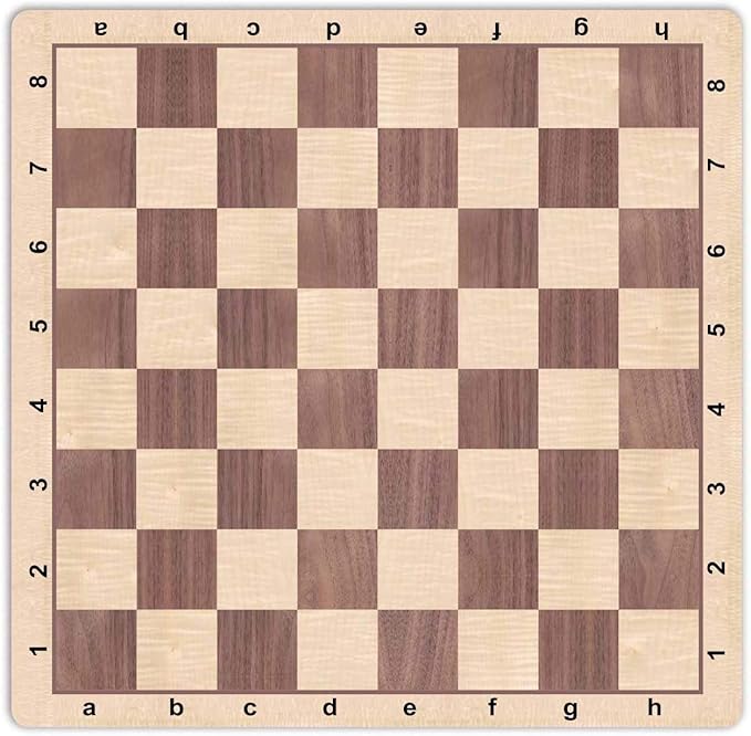 WE Games Mousepad Chess Board 20 in. with Walnut Wood Grain Design – Premium Tournament Chess Mat, Perfect Travel Chess Board for Adults