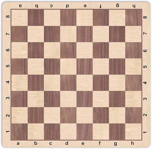 WE Games Mousepad Chess Board 20 in. with Walnut Wood Grain Design – Premium Tournament Chess Mat, Perfect Travel Chess Board for Adults