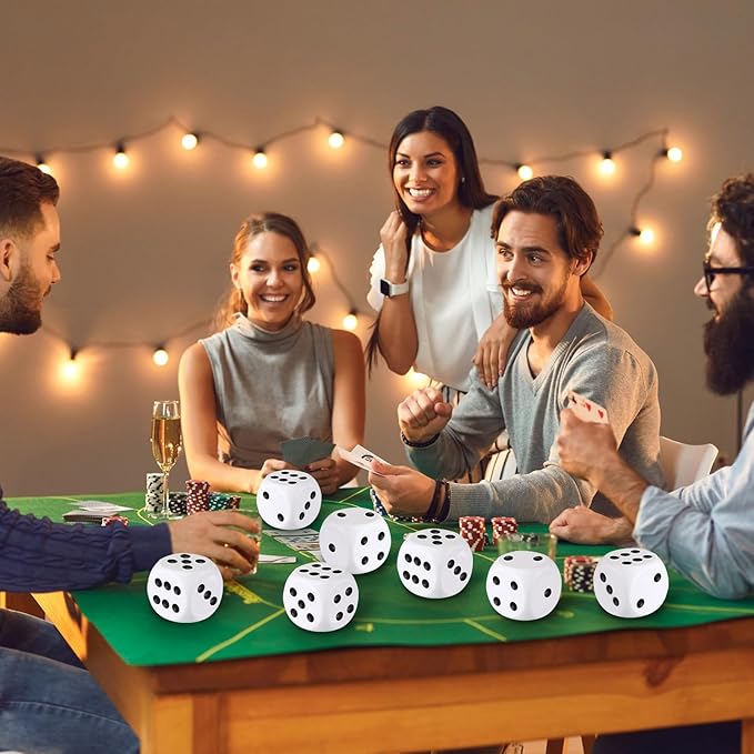 24 Pcs Foam Dice Stress Ball 1.57 Inch Fake Soft Slow Dot Stress Anxiety Relief Dice Toys for Kids Adults Board Game Casino Themed Decoration Party Pool Toy Favors School Supplies