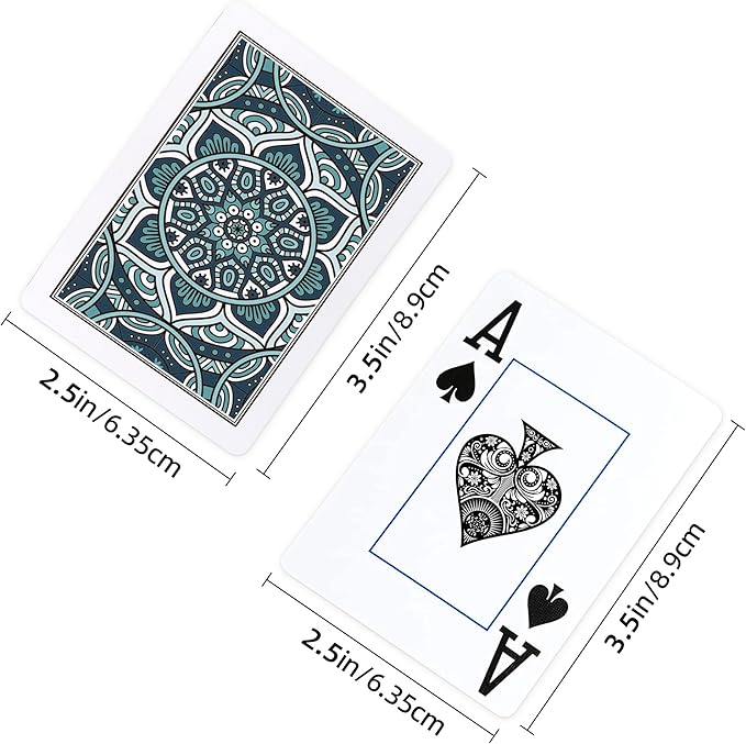 Waterproof Playing Cards,Plastic Playing Cards,Deck of Cards 2 Pack,Large Print Playing Card for Adults Seniors,Poker Cards Game Suitable for Party Pool Beach Travel(Lake Blue/Red)