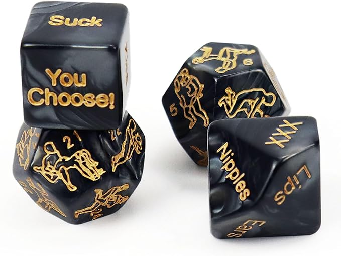 4Pcs Date Night Dice for Couple, Valentines Day Gifts for Her Him Date Night Ideas Dice After Dark Edition Game Anniversary for Him Her, Portable Couple Gift Ideas Date Dice Set