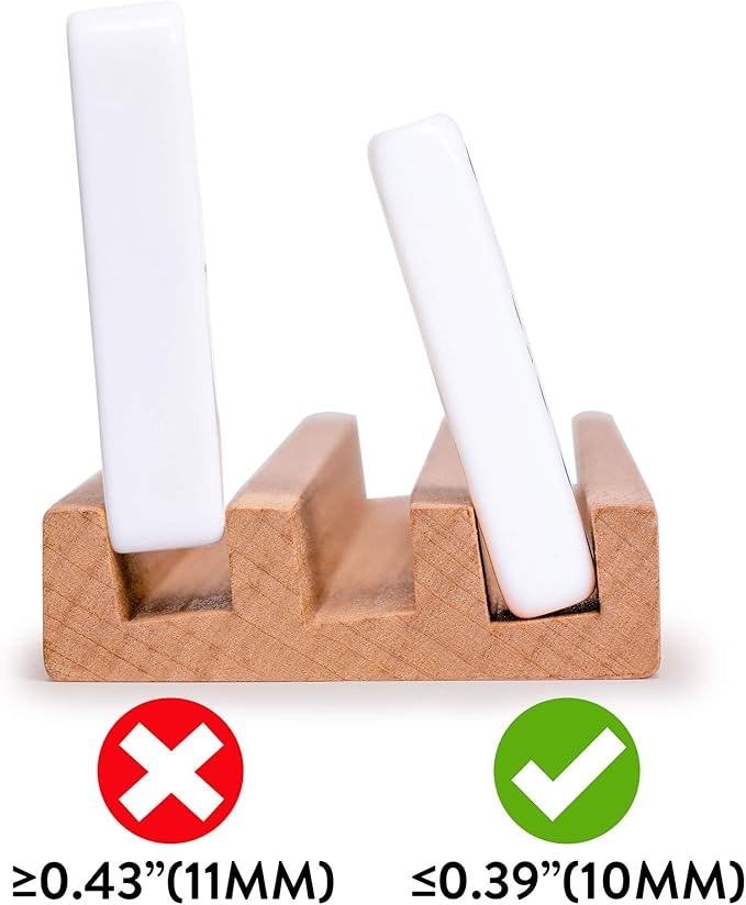 Yellow Mountain Imports Premium Beechwood Domino Racks/Trays (10-Inch) - Set of 4 - Domino Holders for Mexican Train, Chickenfoot and Other Domino Games