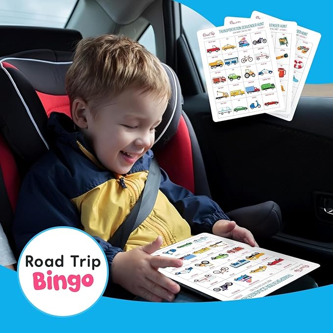 WELL BALANCED Car Bingo - Road Trip Essentials: Car Activities and Games for Kids Ages 4-8