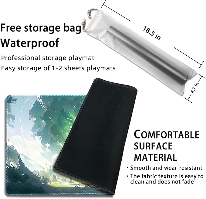 Playmat for MTG, with Free Storage Bags,Game Mat 24 x 14 inches, TCG and Board Game Mat for Cards,Mousepad Desk Mats (Tree 9-Regular)
