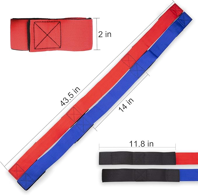 20 Pcs 5 Legged Race Band, Outdoor Party Group Game for Kid Adult, Cooperative Team Race for Birthday Party, Relay Race, Field Day, Team-Building, Backyard Activity Game with Carrying Pouch