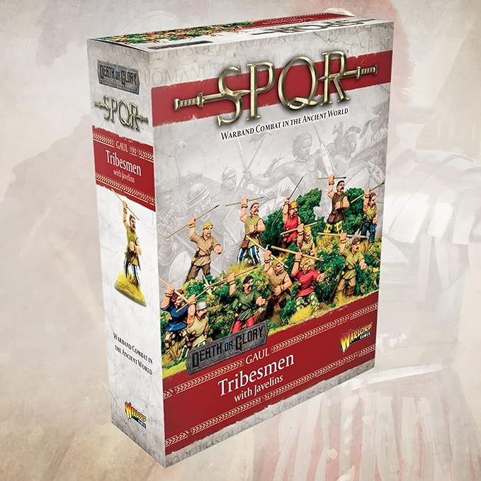 Wargames Delivered SPQR - Gaul - Tribesmen with Javelins. 28mm Miniatures Base, Roman and Greek Military Legion Miniatures for Wargames, and Roman War Games by Warlord Games