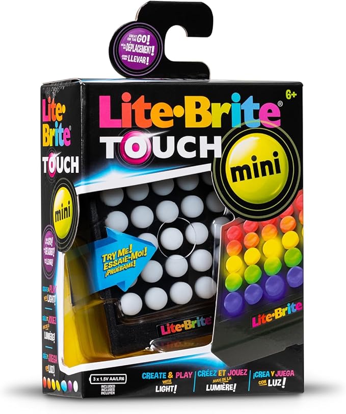 Lite Brite Mini Touch, Create Art with Light, Enhances Creativity, Gift for Girls and Boys Ages 6+