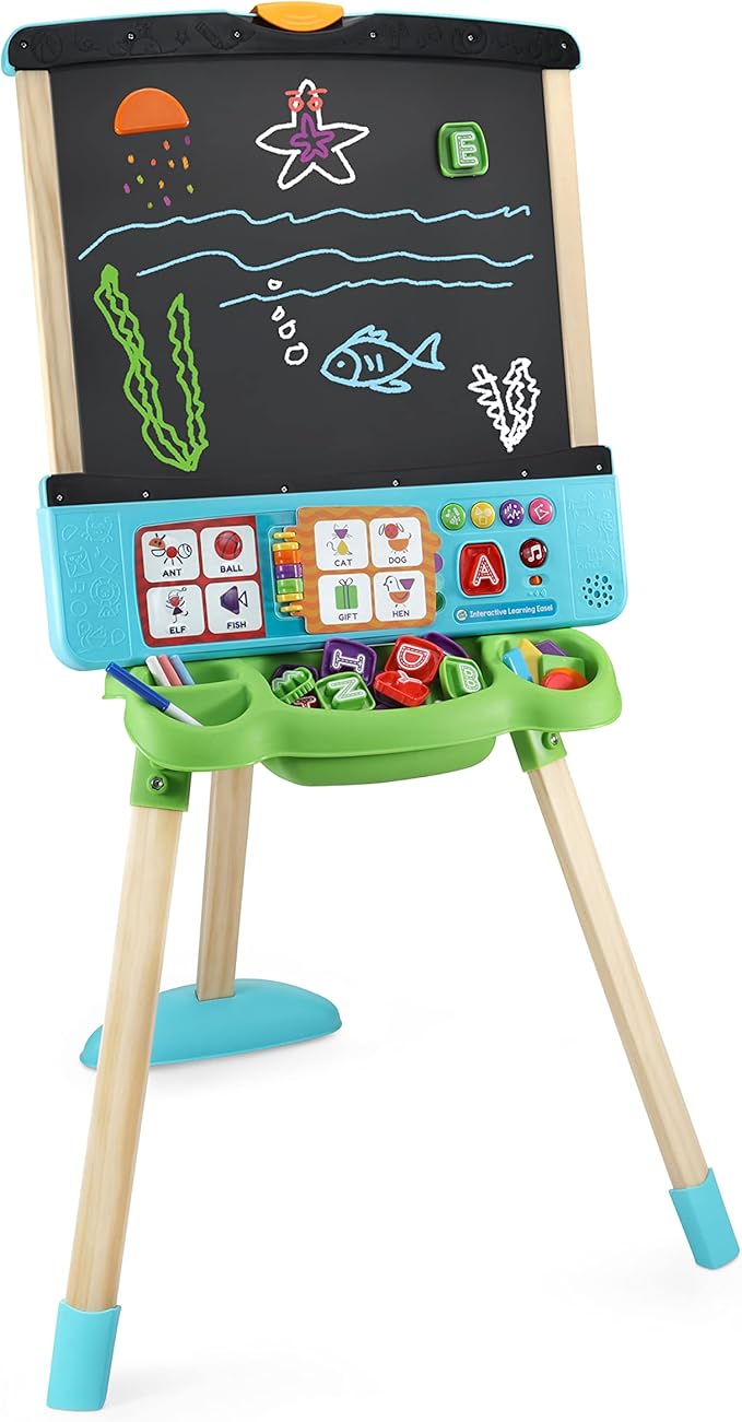 LeapFrog Interactive Learning Easel with Magnetic Chalkboard and Whiteboard for Kids Ages 3-5 (Frustration Free Packaging)