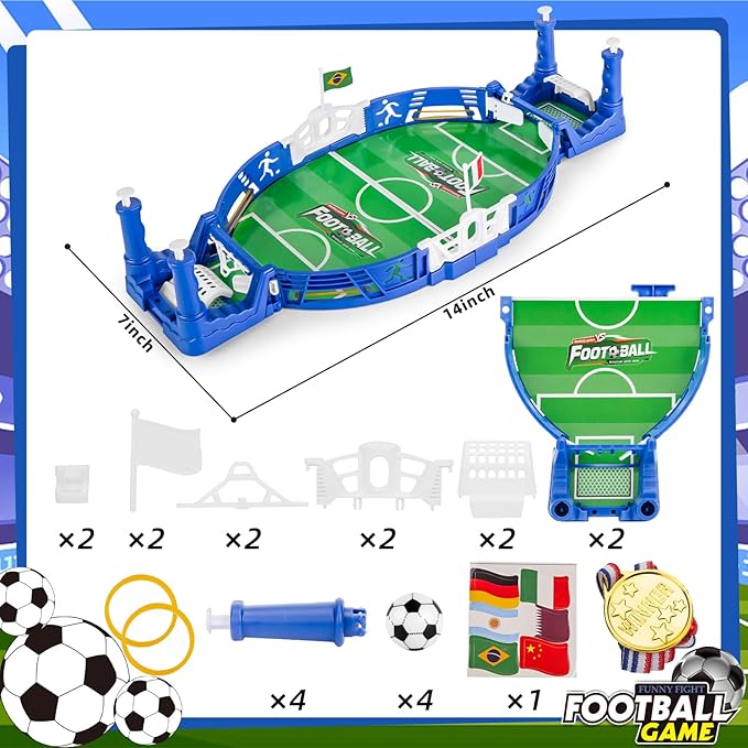 3 otters Tabletop Soccer Game Set, Mini Football Soccer Game Board for Foosball Pinball Kids Adults Interactive Game Room Family Night
