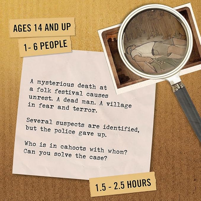 Hidden Games Crime Scene - The New Haven: Mystery Game – Solve a Crime at a Folk Festival – with 30+ Clues – Immersive Detective Game for Teens Adults, Couples & Groups