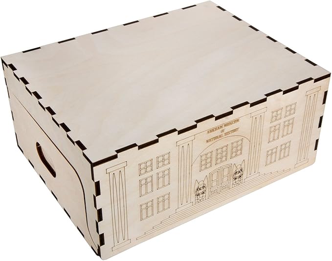 The Broken Token Elder Sign Compatible Arkham Museum Crate - Wooden Storage Box with Multiple Trays and Pockets
