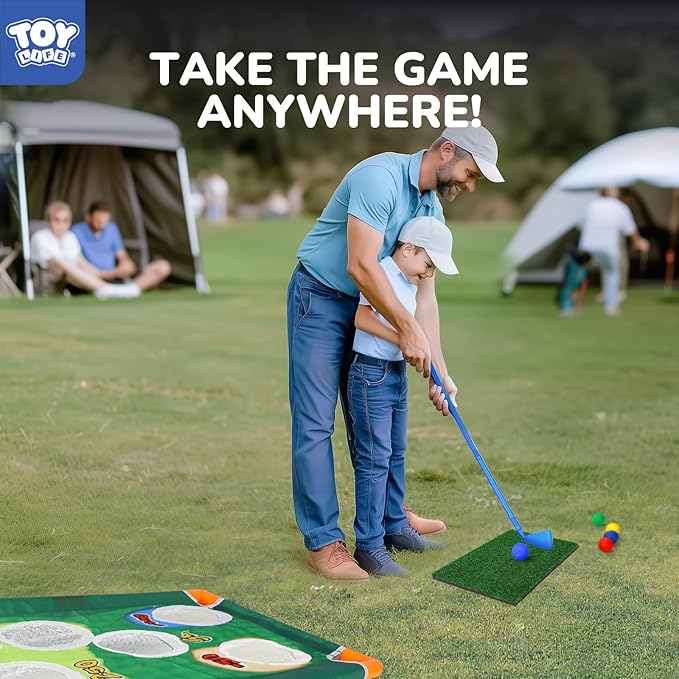 TOY Life Golf Cornhole Game Golf Corn Hole Set Chipping Golf Game Adults Kids Backyard Golf Game Golf Yard Corn Hole Game Golf Training Equipment Chipping Outdoor Indoor Golf (NO Club Included)