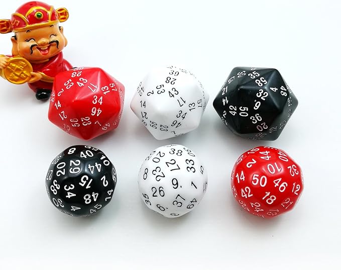 Complete Polyhedral Dice Set of 12pcs D3-D60 60 Sides and 50 Sides RPG Dice Set Opaque Black D3 D4 D6 D8 D10 D% D12 D20 D24 D30 D50 D60