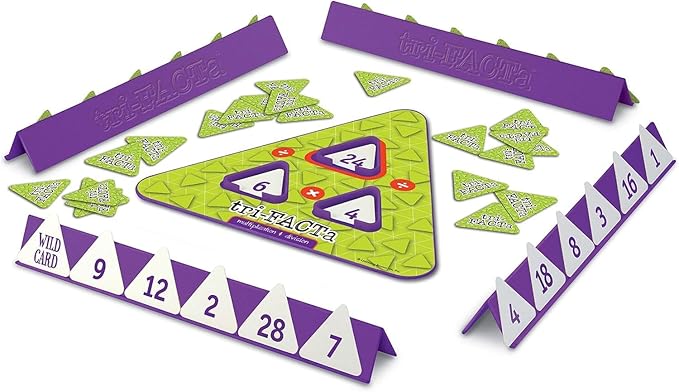Learning Resources tri-FACTa Multiplication & Division Game, Homeschool, Math Game, 2-4 Players, 104 Piece Set, Ages 8+
