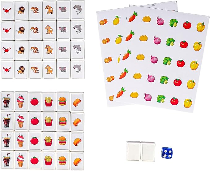 GRACIAS Mahjong Block Set, 50 Plastic Tiles (1.18”) with DIY Stickers, Portable Mahjong Set with A Carry Bag, Mahjong Tile Game