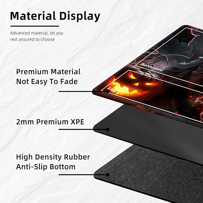 for MTG Playmat with Zones Storage Bag, for TCG Playmat and Playing Card Mat for Magic Board Games, Werewolf Non-Slip Stitched Edges Game Mat, Rollable Foldable Card Playmats