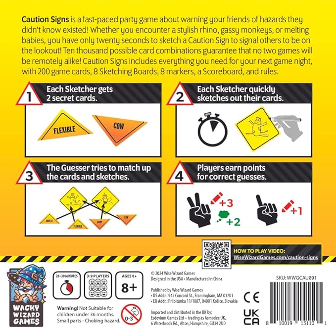 Wacky Wizard Games, Caution Signs: A Hilarious Quick-Sketch Party Game