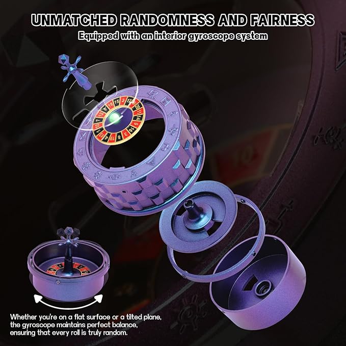 CZYY Roulette Dice - 7-in-1 Metal Spinner Dice Set, Unique Spinning Dice, Desk Fidget Gadget - Cool DND Role Playing Dice, Gift & Accessories for D&D, Tabletop RPG, Board Game (Sliver)