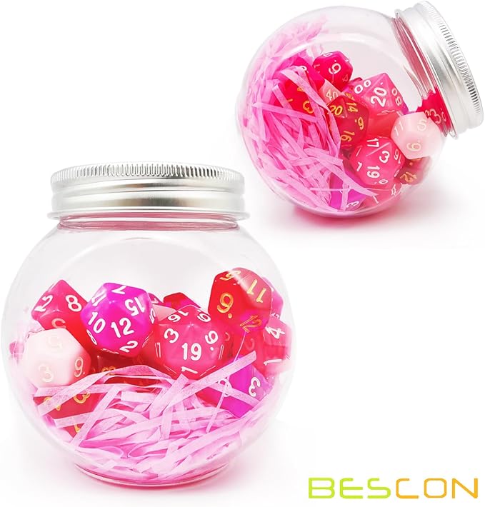 Bescon Polyhedral RPG Dice Full 35pcs Blossom Set, DND Role Playing Game Dice 5X7pcs