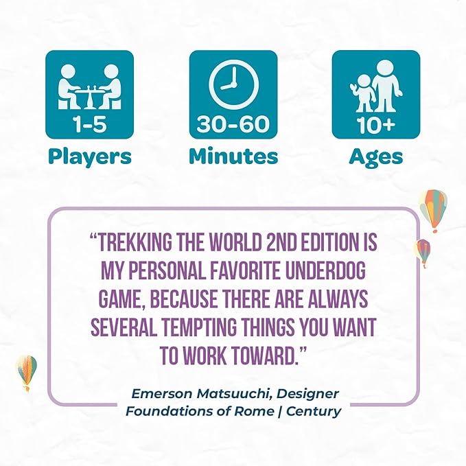 Trekking The World (2nd Edition) - The Award-Winning Family Board Game | Great for Kids Ages 10 and Up | Easy to Learn | Designed for Globetrotters by Underdog Games