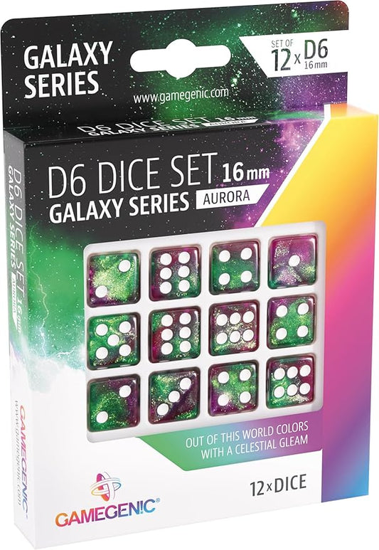 Galaxy Series Neptune D6 Dice Set - 36 Six-Sided Premium Quality Resin Dice for Board, Card Games - Cosmic Glittering Design by Gamegenic
